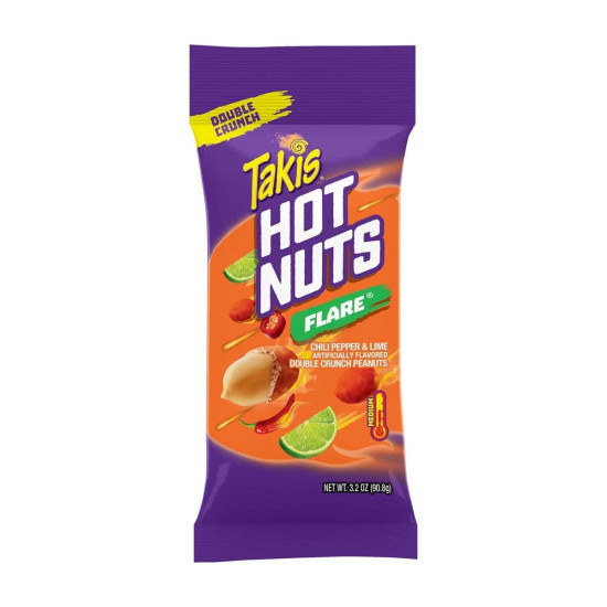 Takis Hot Nuts Flare Chili Pepper & Lime Double Crunch Peanuts 90.8g