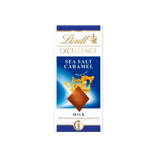 LINDT EXCELLENCE CARAMEL & SEA SALT MILK CHOCOLATE 100g