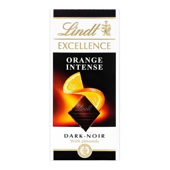 Lindt Excellence Dark With Almonds Orange Intense 100g