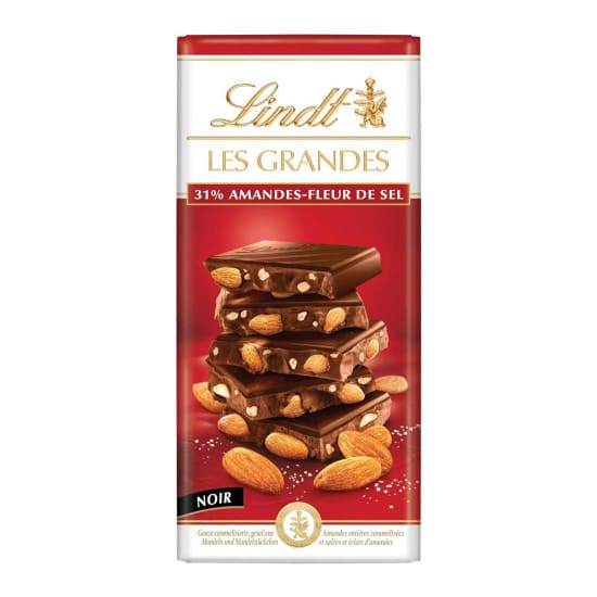 Lindt Les Grandes 31% Amandes Fleur de Sel Noir 150g