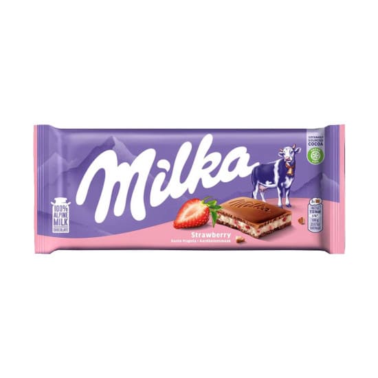 Milka Strawberry Chocolate Bar 100g