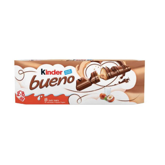 Kinder Bueno Milk And Hazelnuts 8 Twin Bars 344g