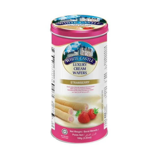 White Castle Luxury Cream Wafers Strawberry 100g