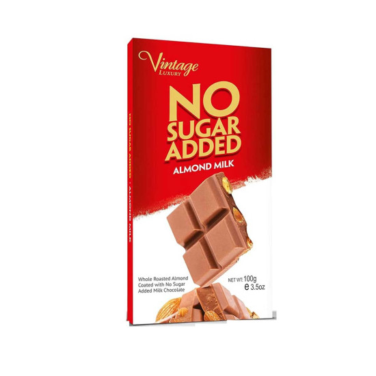 Vintage No Sugar Added Almond Milk Chocolate 100g